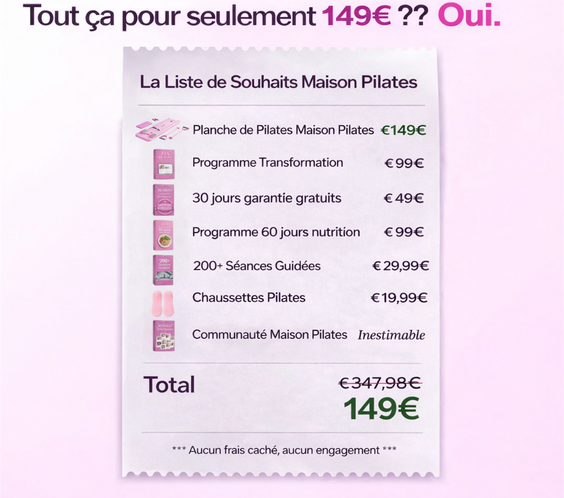 Planche Maison Pilates + Programme de transformation de 60 jours