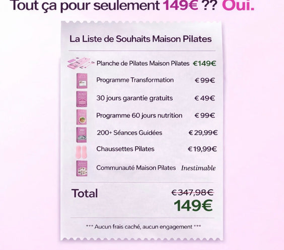 Planche Maison Pilates + Programme de transformation de 60 jours